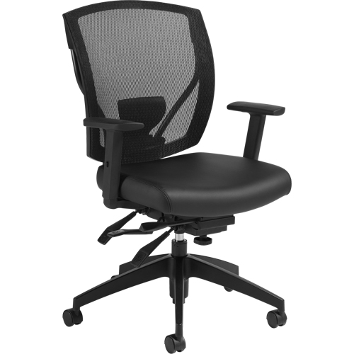 Multi-Tilter Arm Chairs, Vinyl, Black, 300 lbs. Capacity Helyx Safety & Industrial Supplies