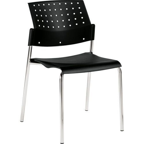 Armless Stacking Chair, Plastic, 33" High, 300 lbs. Capacity, Black Helyx Safety & Industrial Supplies