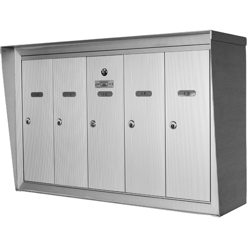 Single Deck Mailboxes, Wall -Mounted, 16" x 5-1/2", 4 Doors, Aluminum Helyx Safety & Industrial Supplies