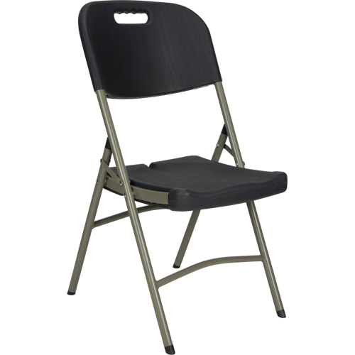 Chaise pliante, Poly&eacute;thyl&egrave;ne, Noir, Capacit&eacute; 350 lb Helyx Safety & Industrial Supplies