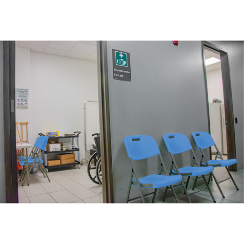 Chaise pliante, Poly&eacute;thyl&egrave;ne, Bleu, Capacit&eacute; 350 lb Helyx Safety & Industrial Supplies