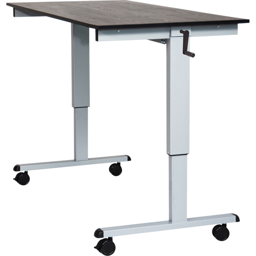 Adjustable Stand-Up Desk, Stand-Alone Desk, 48-1/2" H x 59" W x 29-1/2" D, Black Helyx Safety & Industrial Supplies