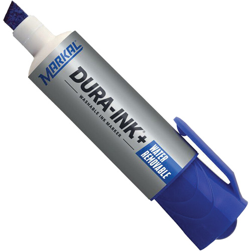 Marqueur &agrave; encre Dura-Ink WashAway, Bleu, Pointe Ciseau Helyx Safety & Industrial Supplies