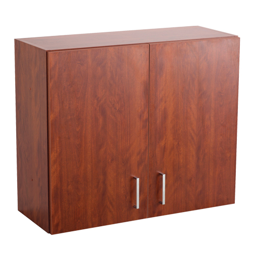 Modular Wall Cabinet, 30" H x 36" W x 15" D, 1 Shelves, Melamine, Mahogany Helyx Safety & Industrial Supplies