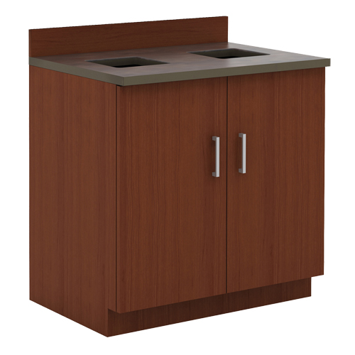 Modular Base Cabinet, Melamine, 39" H x 36" W x 25" D, Mahogany Helyx Safety & Industrial Supplies