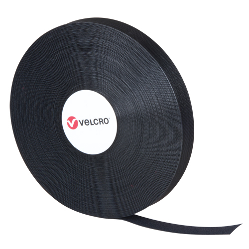 QWIK Fastener Ties, Hook & Loop, 25 yds x 3/4", Self-Grip, Black Helyx Safety & Industrial Supplies