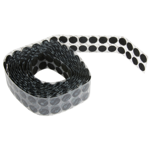 Attaches en jeton, Boucle et crochet, 3/4" dia., Adh&eacute;sif, Noir Helyx Safety & Industrial Supplies