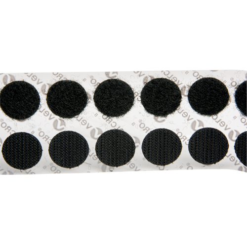 Attaches en jeton, Boucle et crochet, 3/4" dia., Adh&eacute;sif, Noir Helyx Safety & Industrial Supplies