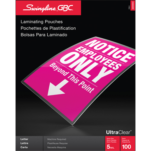 Pochettes lamin&eacute;es pour lettres Swingline UltraClear Helyx Safety & Industrial Supplies