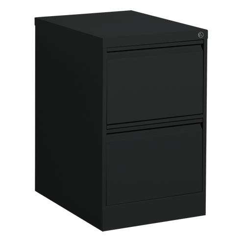 Vertical Filing Cabinet, Steel, 2 Drawers, 18-1/7" W x 25" D x 29" H, Black Helyx Safety & Industrial Supplies