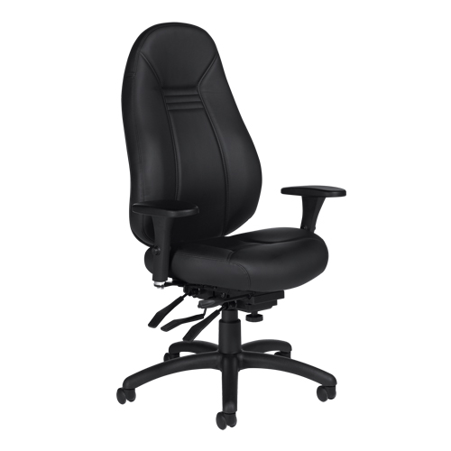 Chaise confortable &agrave; dos &eacute;lev&eacute;, Cuir, Noir, Capacit&eacute; 300 lb Helyx Safety & Industrial Supplies