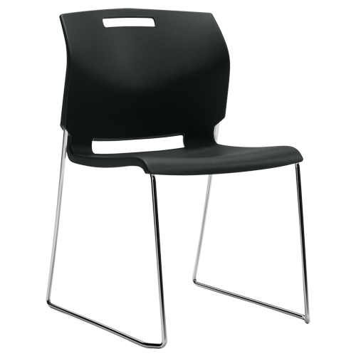 Chair, Plastic, 32-1/2" High, 300 lbs. Capacity, Black Helyx Safety & Industrial Supplies
