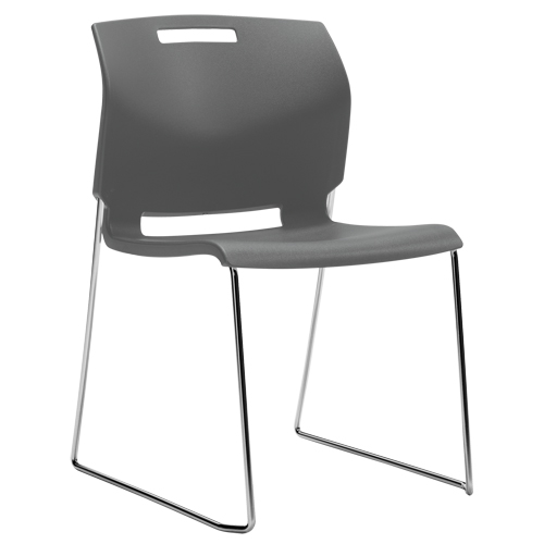 Chair, Plastic, 32-1/2" High, 300 lbs. Capacity, Grey Helyx Safety & Industrial Supplies