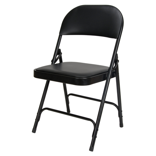 Vinyl Padded Folding Chair, Steel, Black, 300 lbs. Weight Capacity Helyx Safety & Industrial Supplies