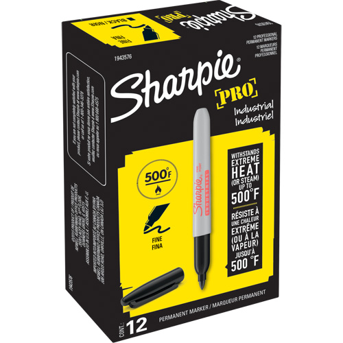 Marqueur permanent Pro, Noir, Pointe Fin Helyx Safety & Industrial Supplies