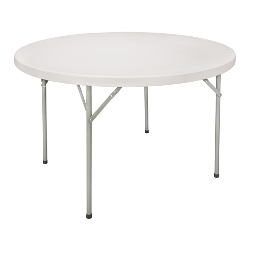 Folding Table, Round, 48" L x 48" W, Polyethylene, White Helyx Safety & Industrial Supplies