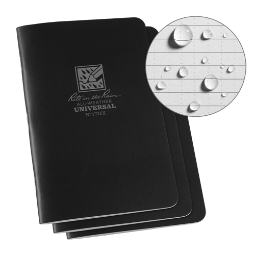 Carnet tout temps, Couverture souple, Noir, 48 Pages, 4-5/8" , 7"  Helyx Safety & Industrial Supplies