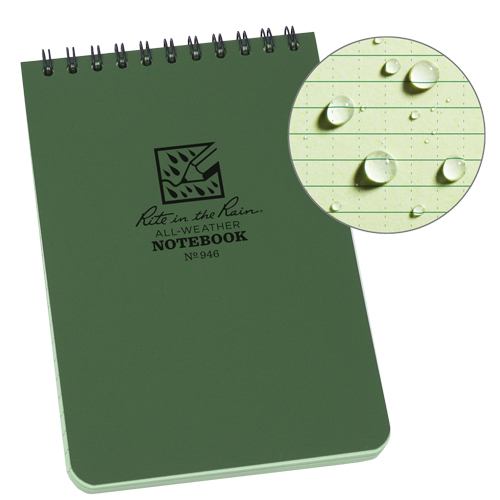Pocket Top-Spiral Notebook, Soft Cover, Green, 100 Pages, 4" W x 6" L Helyx Safety & Industrial Supplies