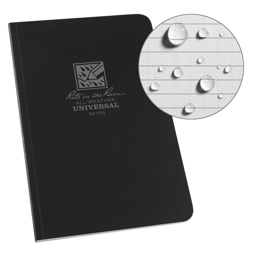 Field-Flex Bound Book, Soft Cover, Black, 128 Pages, 4-5/8" W x 7-1/4" L Helyx Safety & Industrial Supplies