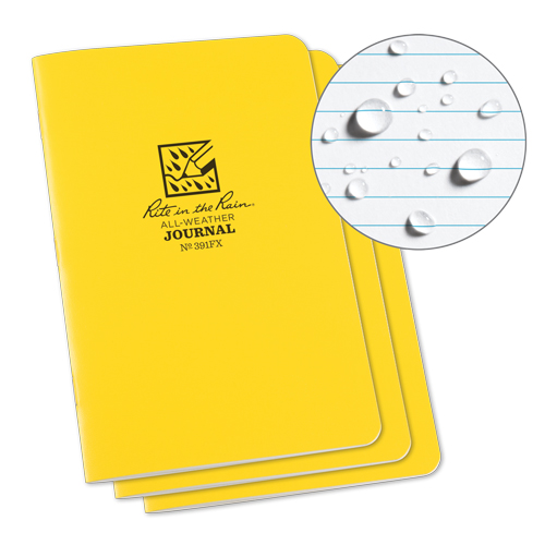 Carnet de notes, Couverture souple, Jaune, 48 Pages, 4-5/8" , 7"  Helyx Safety & Industrial Supplies