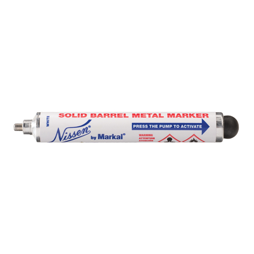 Nissen&reg; Solid Barrel Metal Marker, Liquid, White Helyx Safety & Industrial Supplies
