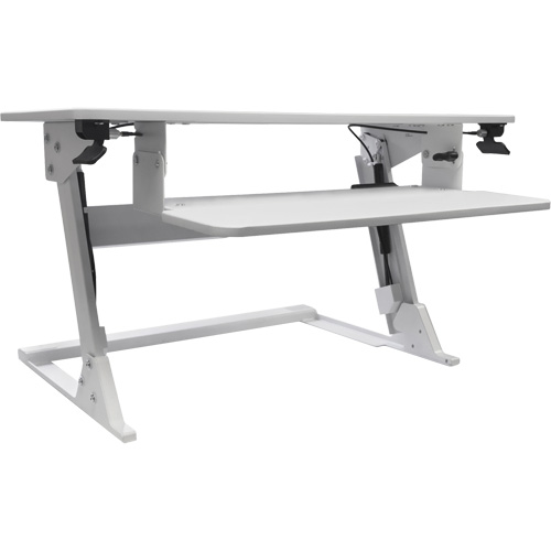 Poste de travail assis-debout Goya, Mod&egrave;le de bureau, 21" h x 35-2/5" la x 24" p, Blanc Helyx Safety & Industrial Supplies