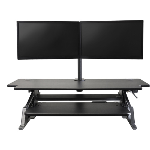Goya Sit-Stand Workstation, Desktop Unit, 20" H x 42" W x 16" D, Black Helyx Safety & Industrial Supplies