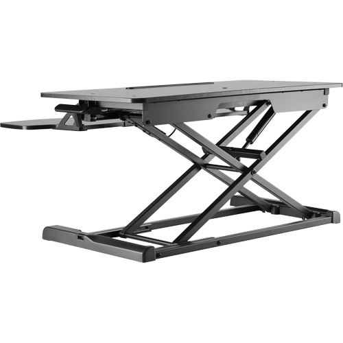 Poste de travail assis-debout Goya, Mod&egrave;le de bureau, 22" h x 31-1/2" la x 24" p, Noir Helyx Safety & Industrial Supplies