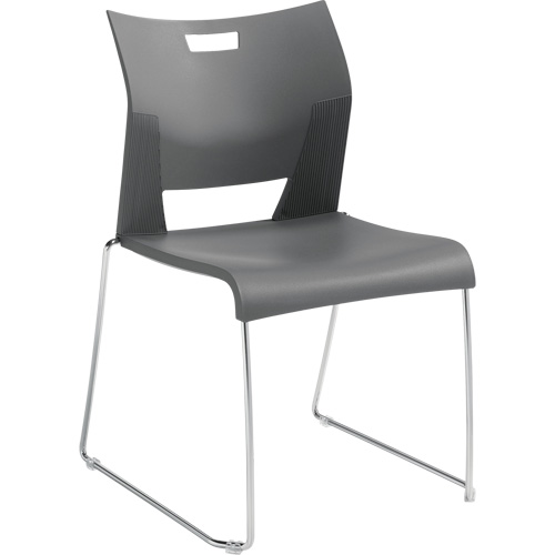 Duet Armless Training Chair, Plastic, 33-1/4" High, 350 lbs. Capacity, Grey Helyx Safety & Industrial Supplies