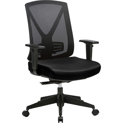 Chaise ajustable de premi&egrave;re qualit&eacute; &agrave; basculement synchronis&eacute; s&eacute;rie Activ, Tissu/Mailles, Noir, Capacit&eacute; 275 lb Helyx Safety & Industrial Supplies