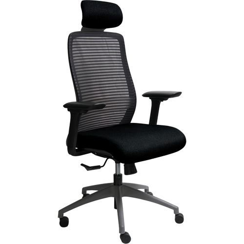 Chaise de bureau ajustable s&eacute;rie Era avec appui-t&ecirc;te, Tissu/Mailles, Noir, Capacit&eacute; 275 lb Helyx Safety & Industrial Supplies