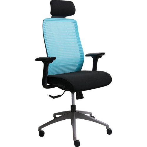 Chaise de bureau ajustable s&eacute;rie Era avec appui-t&ecirc;te, Tissu/Mailles, Bleu, Capacit&eacute; 275 lb Helyx Safety & Industrial Supplies