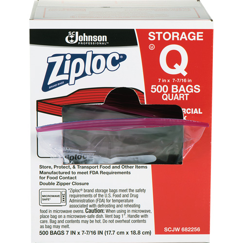 Sacs d'entreposage alimentaire &agrave; double fermeture &agrave; glissi&egrave;re de Ziploc Helyx Safety & Industrial Supplies