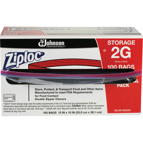 Sacs d'entreposage alimentaire &agrave; double fermeture &agrave; glissi&egrave;re de Ziploc Helyx Safety & Industrial Supplies