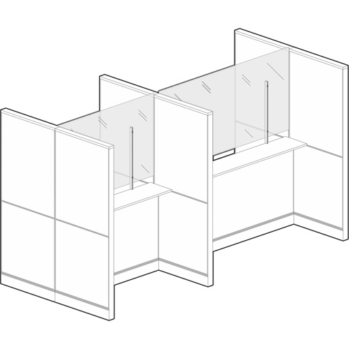 Clamp Mount Sneeze Guard, 36" W x 36" H Helyx Safety & Industrial Supplies