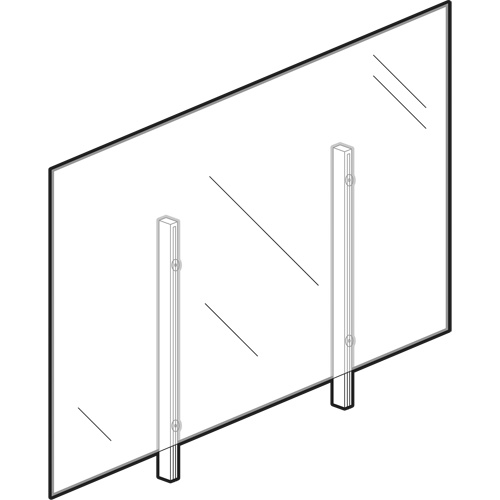 Sneeze Guard, 36" W x 36" H Helyx Safety & Industrial Supplies