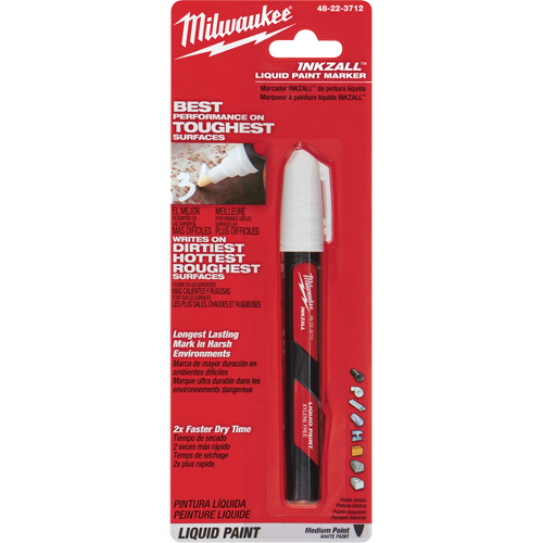 Marqueur &agrave; peinture Inkzall, Liquide, Blanc Helyx Safety & Industrial Supplies