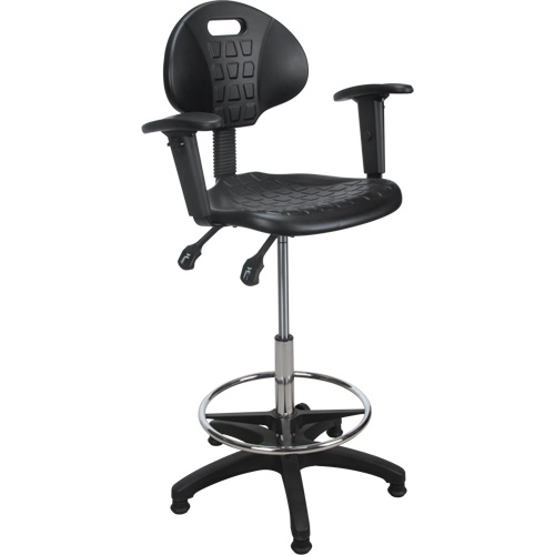 Tabouret ergonomique robuste avec accoudoirs r&eacute;glables, Stationnaire, Ajustable Hauteur, Capacit&eacute; 250 lb Helyx Safety & Industrial Supplies