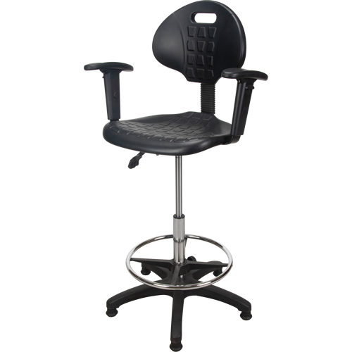 Tabouret ergonomique robuste avec accoudoirs r&eacute;glables, Stationnaire, Ajustable Hauteur, Capacit&eacute; 250 lb Helyx Safety & Industrial Supplies