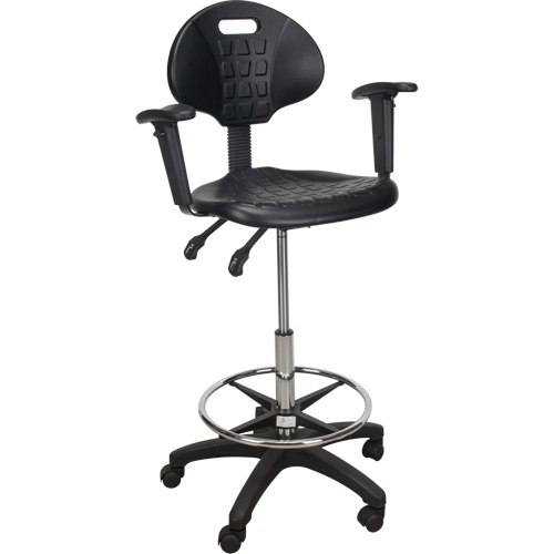 Heavy-Duty Ergonomic Stool with Adjustable Arm Rests & Nylon Stem Casters, Mobile, Adjustable Height, 250 lbs. Capacity Helyx Safety & Industrial Supplies