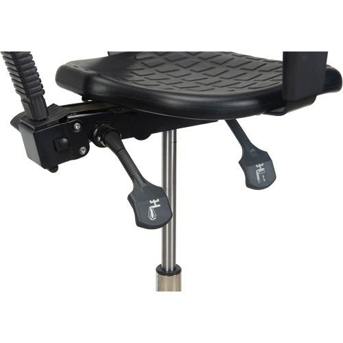 Heavy-Duty Ergonomic Stool with Adjustable Arm Rests & Nylon Stem Casters, Mobile, Adjustable Height, 250 lbs. Capacity Helyx Safety & Industrial Supplies