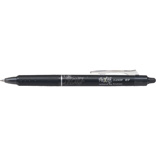 Stylo &agrave; cliquet Frixion Point, Noir, 0,7 mm, R&eacute;tractable Helyx Safety & Industrial Supplies