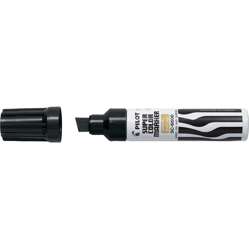 Super Colour Jumbo Permanent Marker, Black, Chisel Tip Helyx Safety & Industrial Supplies