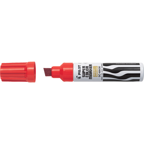 Super Colour Jumbo Permanent Marker, Red, Chisel Tip Helyx Safety & Industrial Supplies