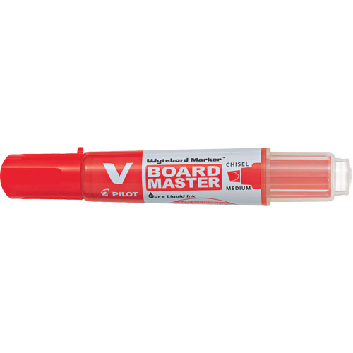 Marqueur effaçable &agrave; sec Vboard Master, Rouge, Pointe Ciseau Helyx Safety & Industrial Supplies
