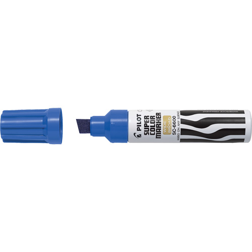Super Colour Jumbo Permanent Marker, Blue, Chisel Tip Helyx Safety & Industrial Supplies