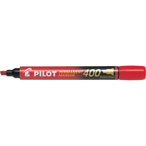 Marqueur permanent 400, Rouge, Pointe Ciseau Helyx Safety & Industrial Supplies