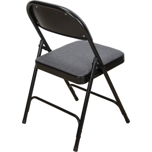 Deluxe Fabric Padded Folding Chair, Steel, Grey, 300 lbs. Weight Capacity Helyx Safety & Industrial Supplies