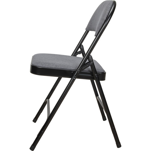 Deluxe Fabric Padded Folding Chair, Steel, Grey, 300 lbs. Weight Capacity Helyx Safety & Industrial Supplies