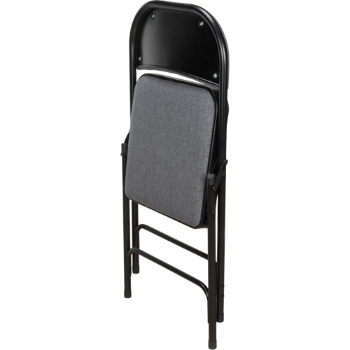 Deluxe Fabric Padded Folding Chair, Steel, Grey, 300 lbs. Weight Capacity Helyx Safety & Industrial Supplies